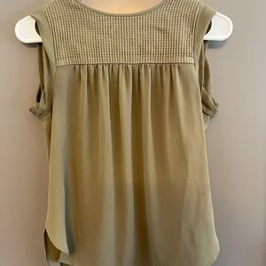 Loft flowy green tank top- XS petite